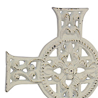 White Cast Iron Wall Cross with Hanging Loop | Stonebriar Collection