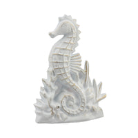 Nautical White Seahorse Cast Iron Door Stopper