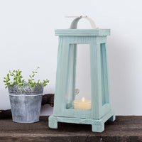 Coastal Blue Wood Lantern Candle Holder | Stonebriar Collection